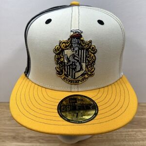 Harry Potter DC Comics Hufflepuff Crest New Era‎ Fitted Cap Hat Men's 7 1/4